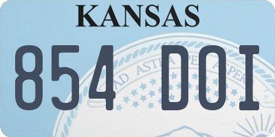 KS license plate 854DOI