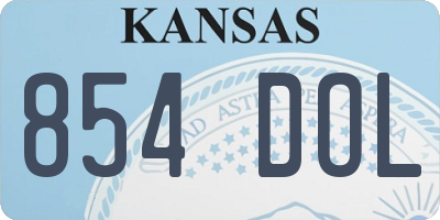 KS license plate 854DOL