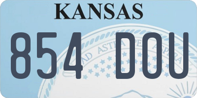 KS license plate 854DOU