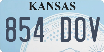 KS license plate 854DOV