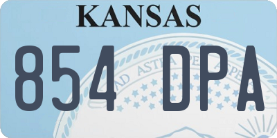 KS license plate 854DPA