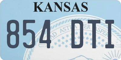 KS license plate 854DTI