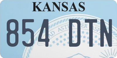 KS license plate 854DTN