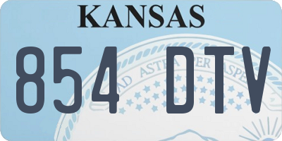 KS license plate 854DTV