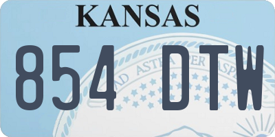 KS license plate 854DTW