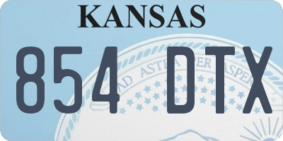 KS license plate 854DTX