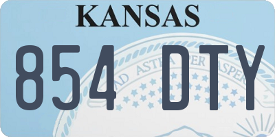 KS license plate 854DTY