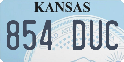 KS license plate 854DUC