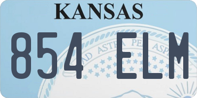 KS license plate 854ELM