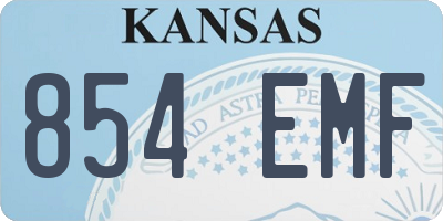 KS license plate 854EMF