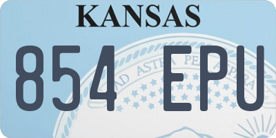 KS license plate 854EPU