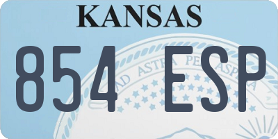 KS license plate 854ESP