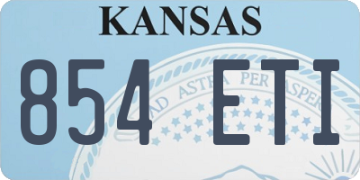 KS license plate 854ETI