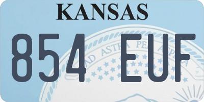 KS license plate 854EUF