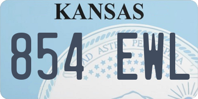 KS license plate 854EWL