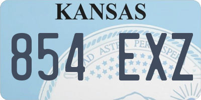 KS license plate 854EXZ