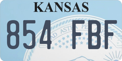 KS license plate 854FBF