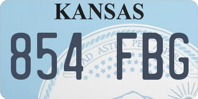 KS license plate 854FBG