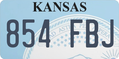 KS license plate 854FBJ