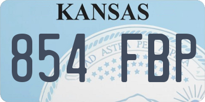 KS license plate 854FBP