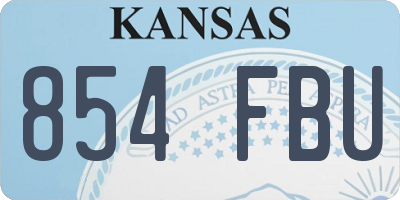 KS license plate 854FBU