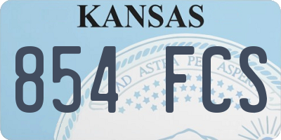KS license plate 854FCS