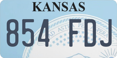 KS license plate 854FDJ