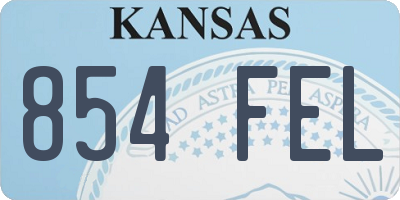KS license plate 854FEL