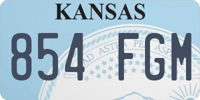KS license plate 854FGM