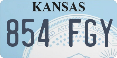 KS license plate 854FGY