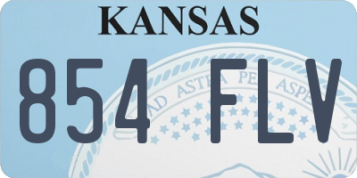 KS license plate 854FLV