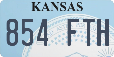 KS license plate 854FTH