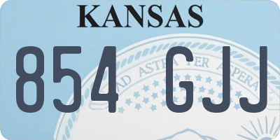 KS license plate 854GJJ