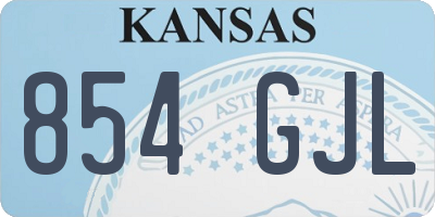 KS license plate 854GJL