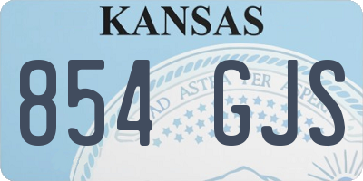 KS license plate 854GJS