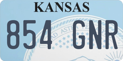 KS license plate 854GNR