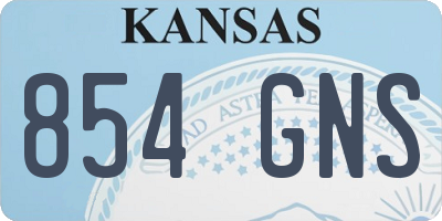 KS license plate 854GNS