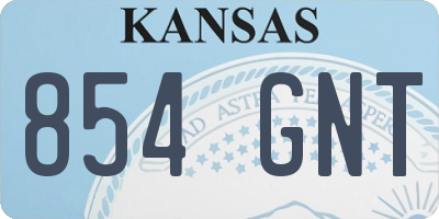 KS license plate 854GNT