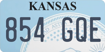 KS license plate 854GQE