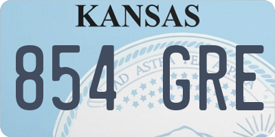 KS license plate 854GRE