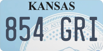 KS license plate 854GRI