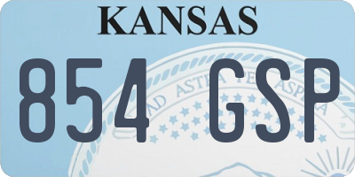 KS license plate 854GSP