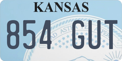 KS license plate 854GUT