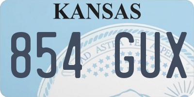 KS license plate 854GUX