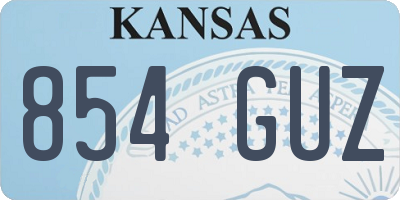 KS license plate 854GUZ