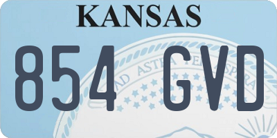 KS license plate 854GVD