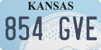 KS license plate 854GVE