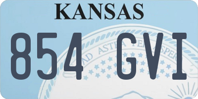 KS license plate 854GVI