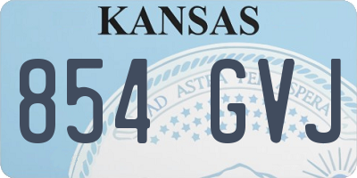KS license plate 854GVJ