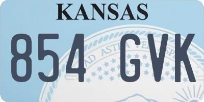 KS license plate 854GVK